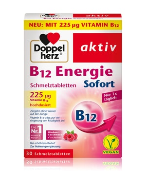 Doppelherz aktiv B12 Energie Sofort, Schmelztabletten Nahrungsergänzungsmittel 30 pcs unisex