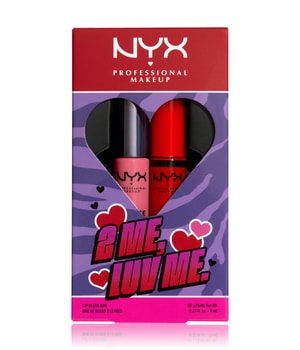 NYX Professional Makeup 2Me, Luv Me Butter Duo-Set Lipgloss 8 ml für Frauen, Farbe: Nr. Vdaybtr01 - Nude Pink/Warm Red