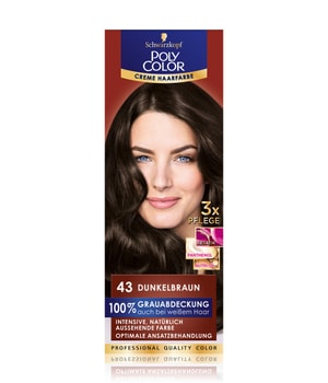 Poly Color Creme Haarfarbe 43 Dunkelbraun Haarfarbe 115 ml für Frauen