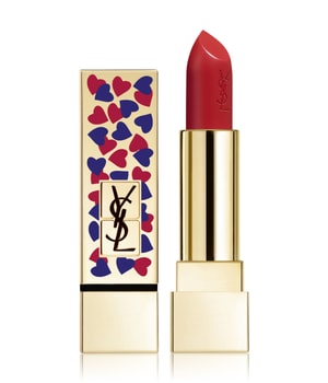Yves Saint Laurent Rouge Pur Couture Kappe Lippenstift Hülle 1 pcs für Frauen, Farbe: Red/Blue Hearts