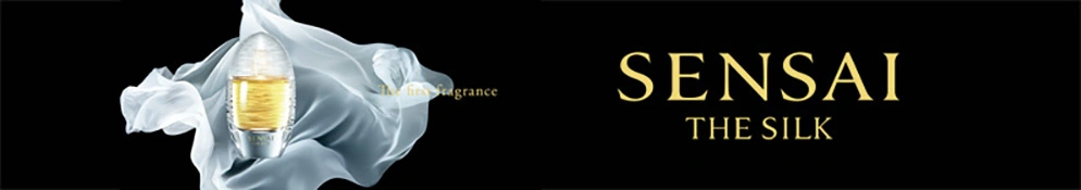 Entdecken Sie The Silk - das erste Damenparfum von Sensai - hier bei Flaconi Werbebanner von Sensai The Silk